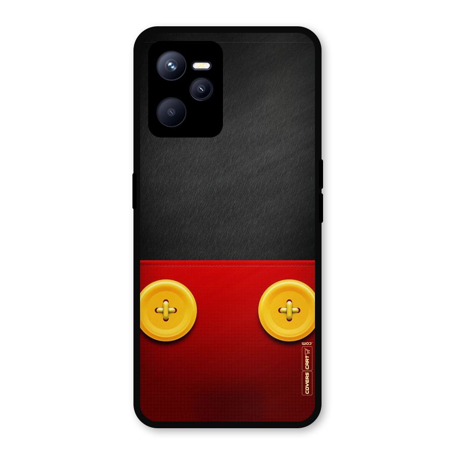 Yellow Button Metal Back Case for Realme C35