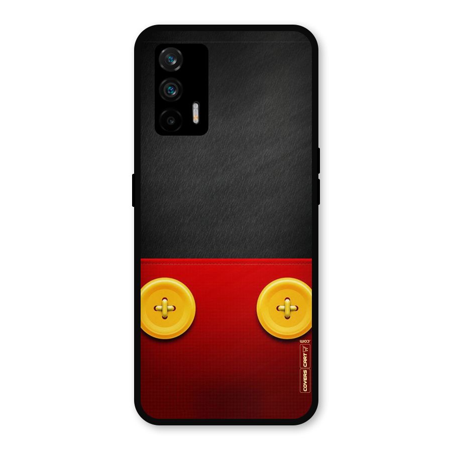 Yellow Button Metal Back Case for Realme GT 5G
