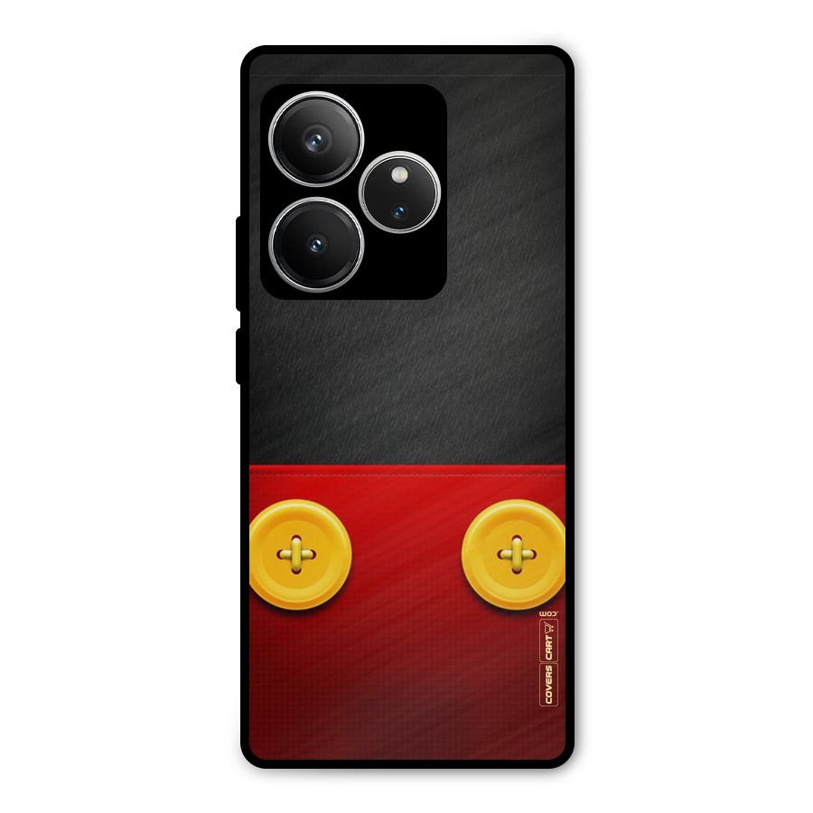 Yellow Button Metal Back Case for Realme GT 6