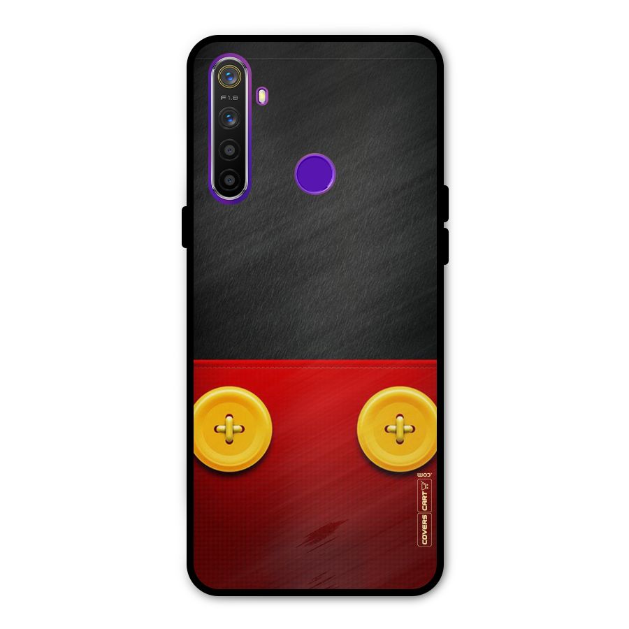 Yellow Button Metal Back Case for Realme Narzo 10