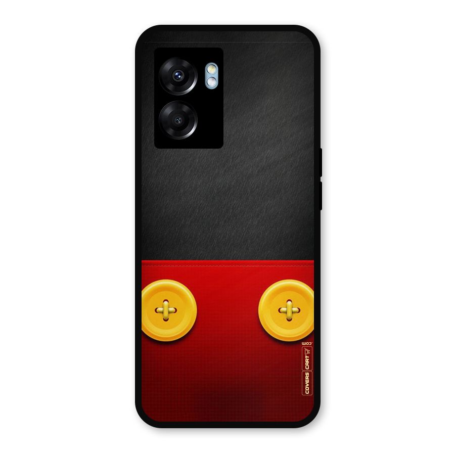 Yellow Button Metal Back Case for Realme Narzo 50 5G