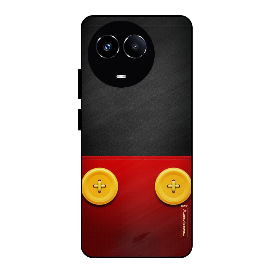 Yellow Button Metal Back Case for Realme Narzo 60X