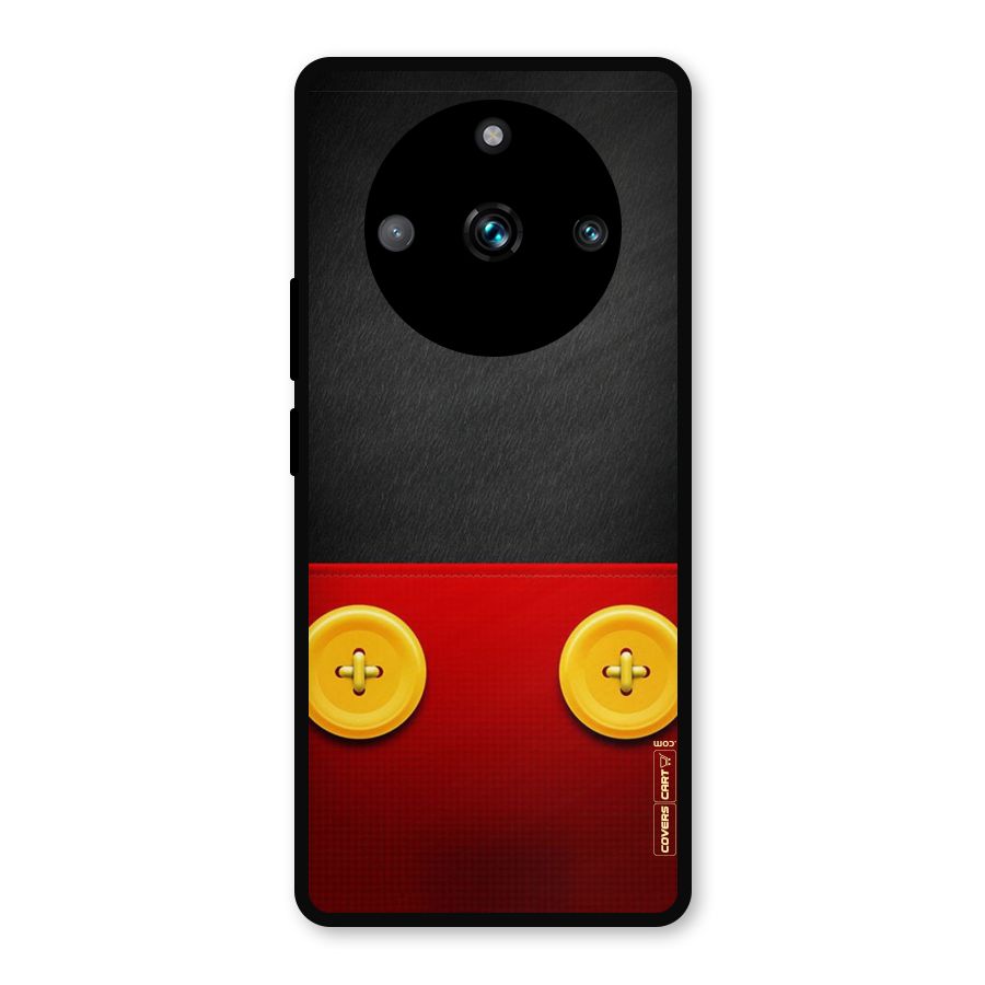 Yellow Button Metal Back Case for Realme Narzo 60 Pro