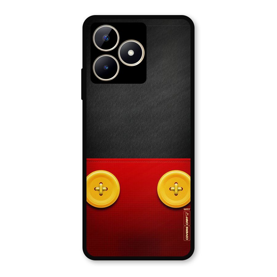 Yellow Button Metal Back Case for Realme Narzo N53