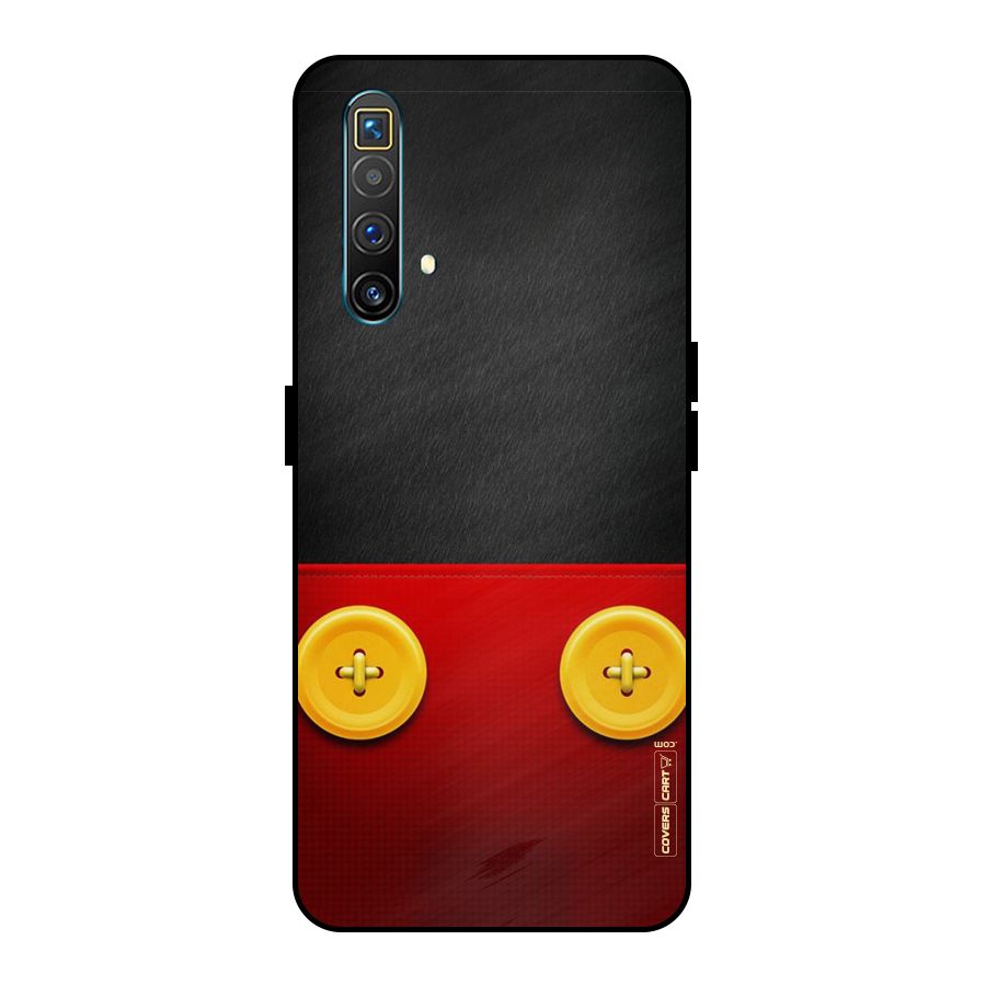 Yellow Button Metal Back Case for Realme X3 SuperZoom