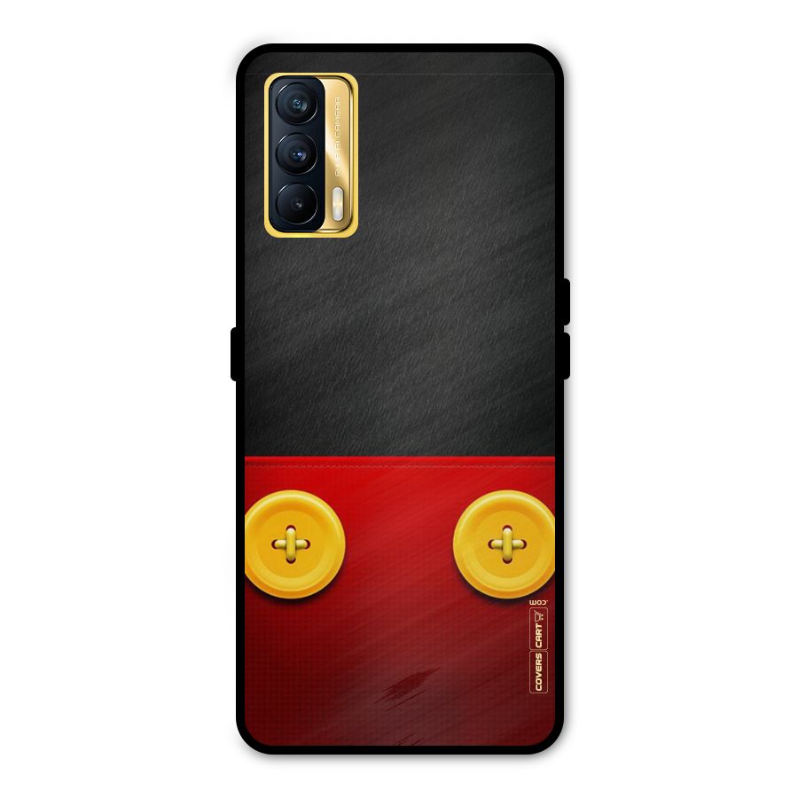Yellow Button Metal Back Case for Realme X7