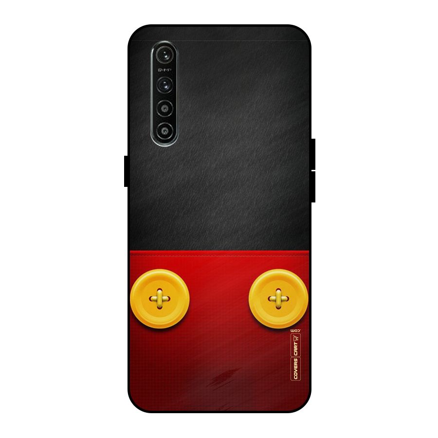 Yellow Button Metal Back Case for Realme XT