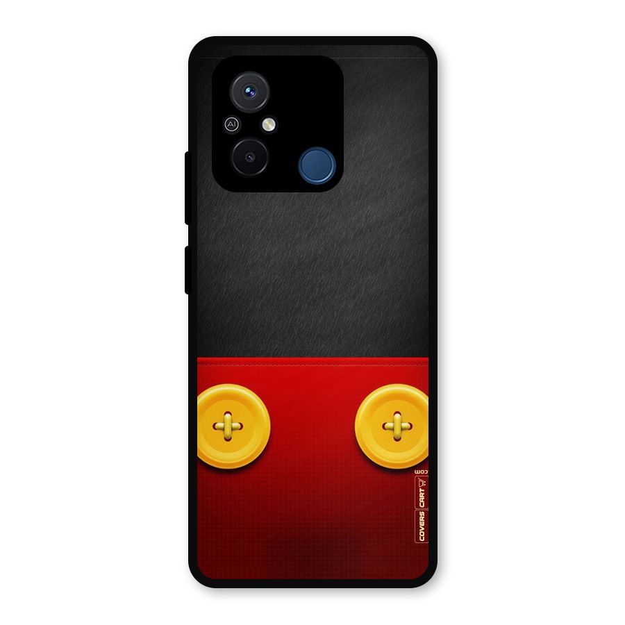 Yellow Button Metal Back Case for Redmi 12C