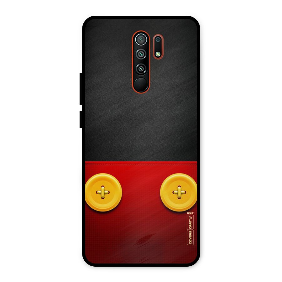 Yellow Button Metal Back Case for Redmi 9 Prime