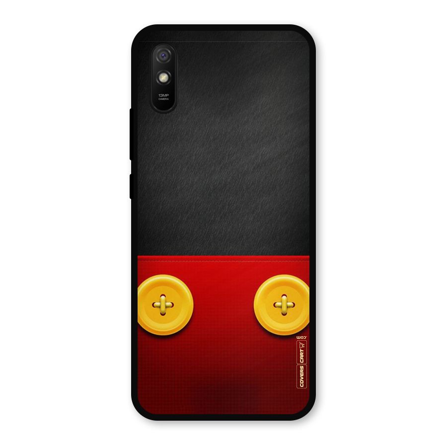 Yellow Button Metal Back Case for Redmi 9i