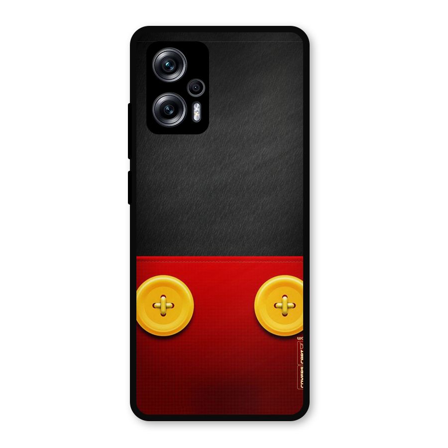 Yellow Button Metal Back Case for Redmi K50i