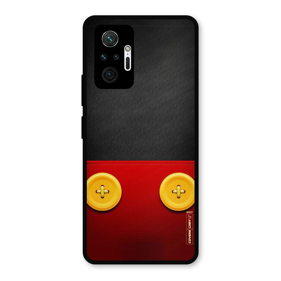 Yellow Button Metal Back Case for Redmi Note 10 Pro
