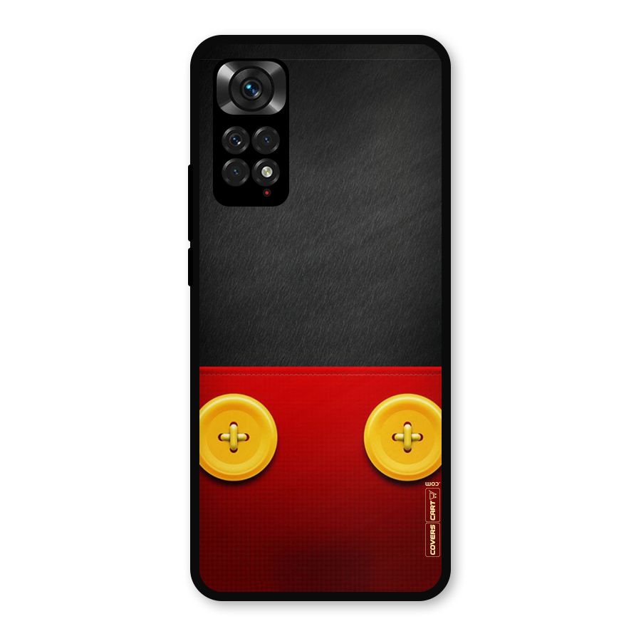 Yellow Button Metal Back Case for Redmi Note 11s