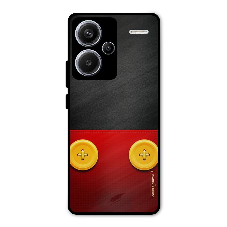 Yellow Button Metal Back Case for Redmi Note 13 Pro Plus