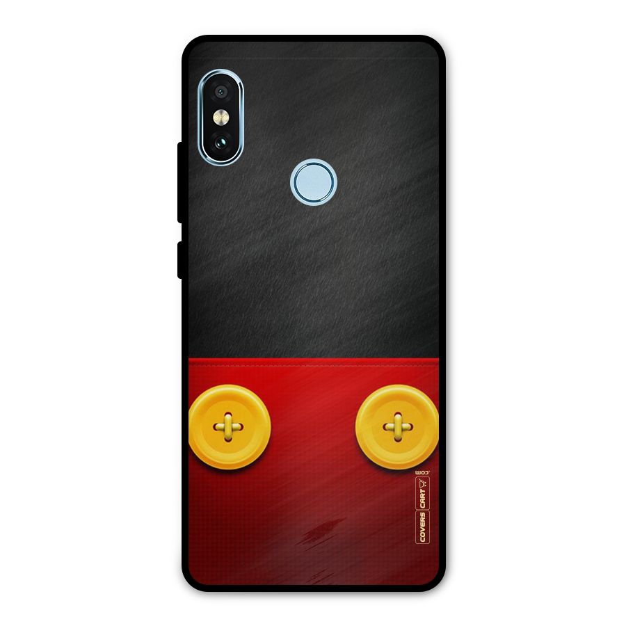 Yellow Button Metal Back Case for Redmi Note 5 Pro