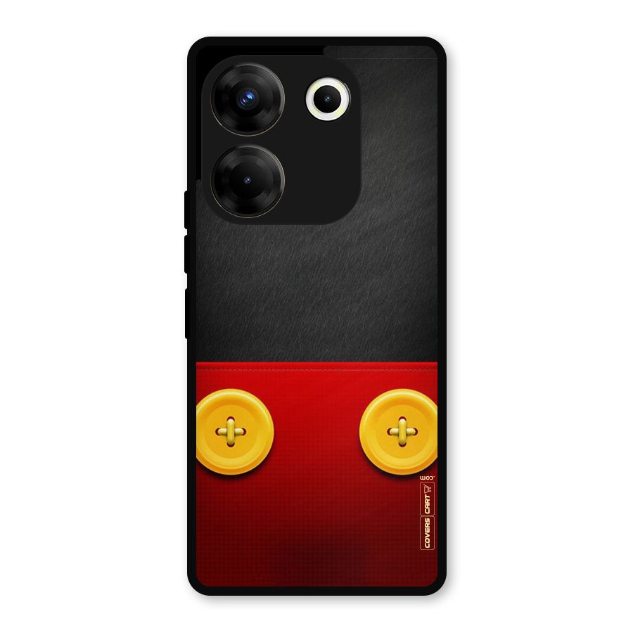 Yellow Button Metal Back Case for Tecno Camon 20