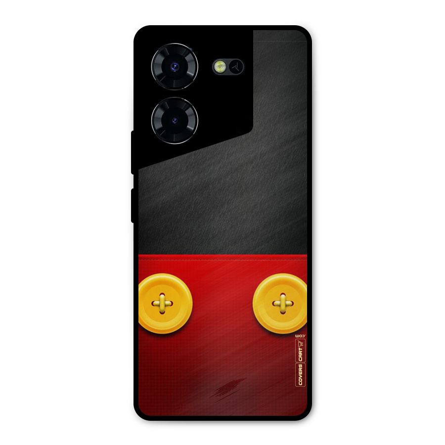 Yellow Button Metal Back Case for Tecno Pova 5 Pro 5G