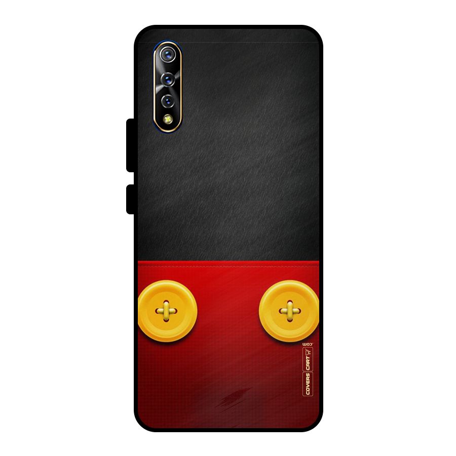 Yellow Button Metal Back Case for Vivo S1