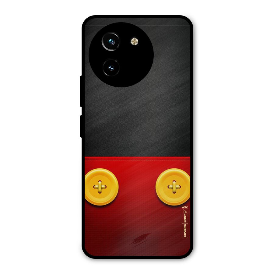 Yellow Button Metal Back Case for Vivo T3x