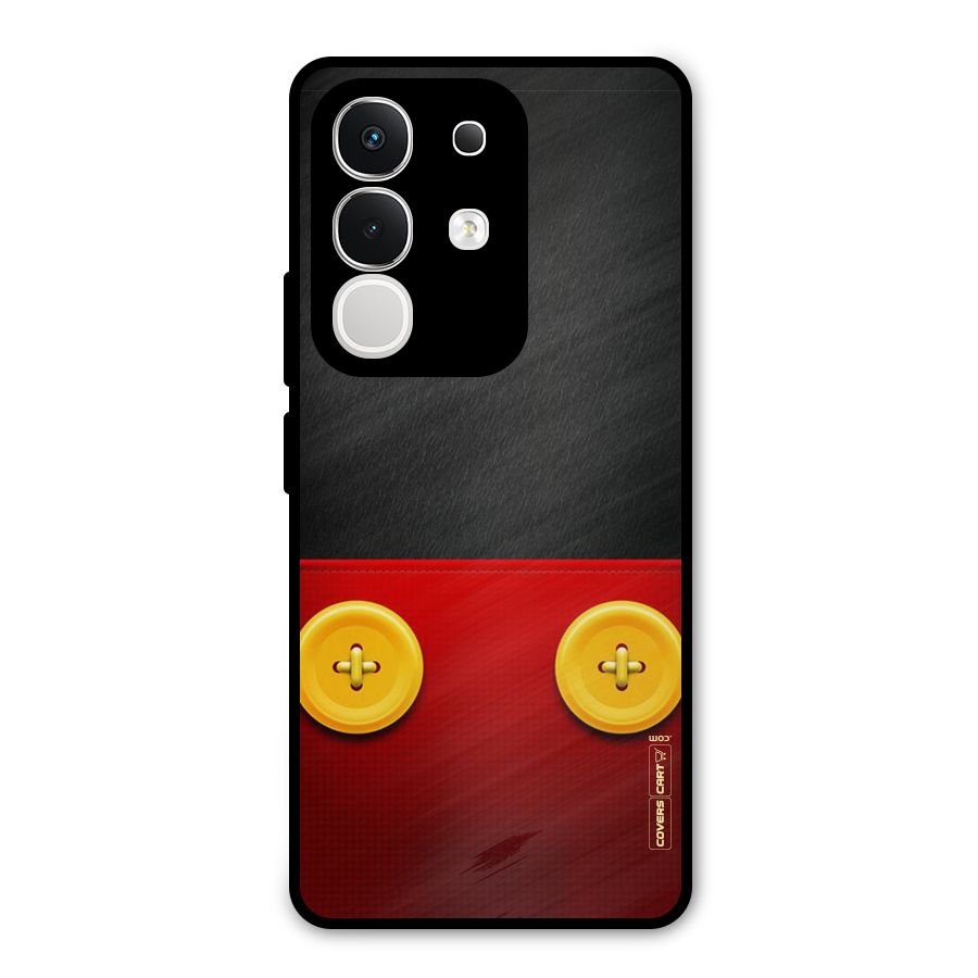 Yellow Button Metal Back Case for Vivo T4x