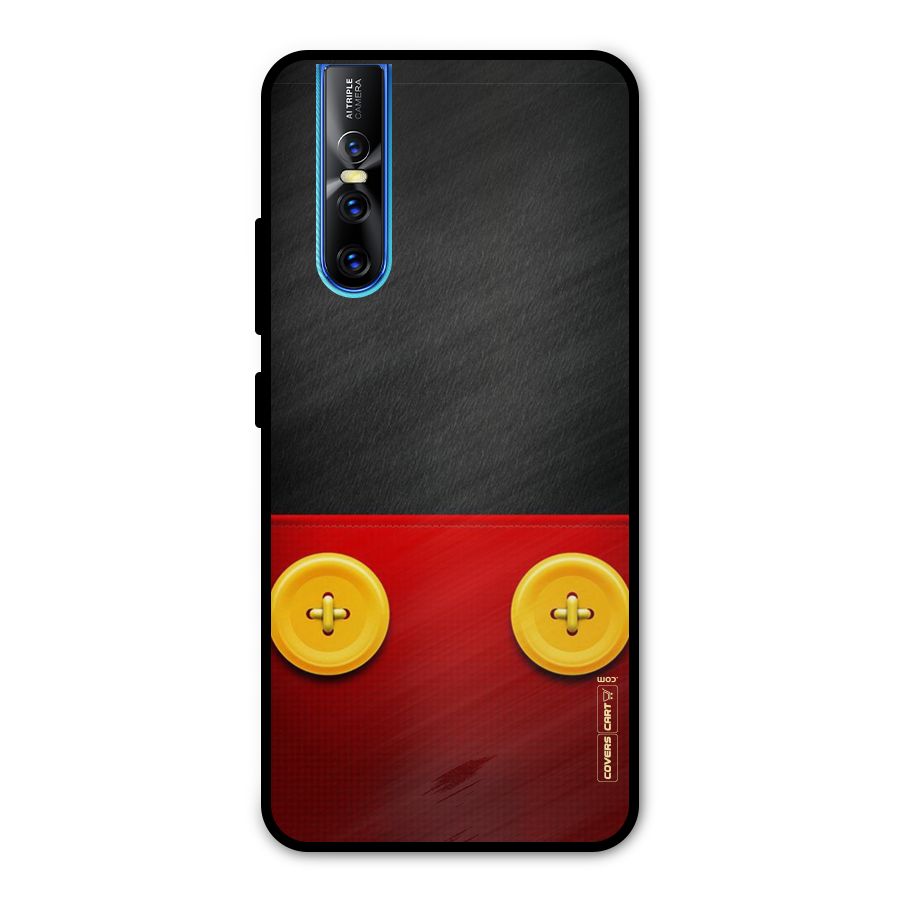 Yellow Button Metal Back Case for Vivo V15 Pro