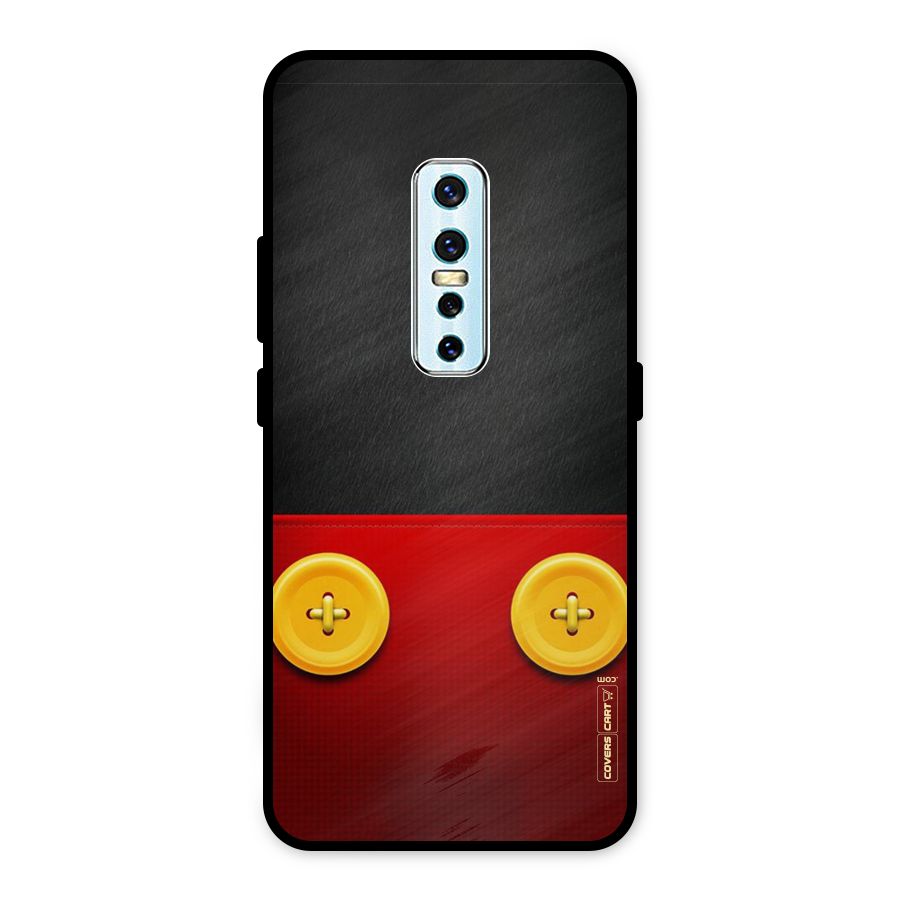 Yellow Button Metal Back Case for Vivo V17 Pro