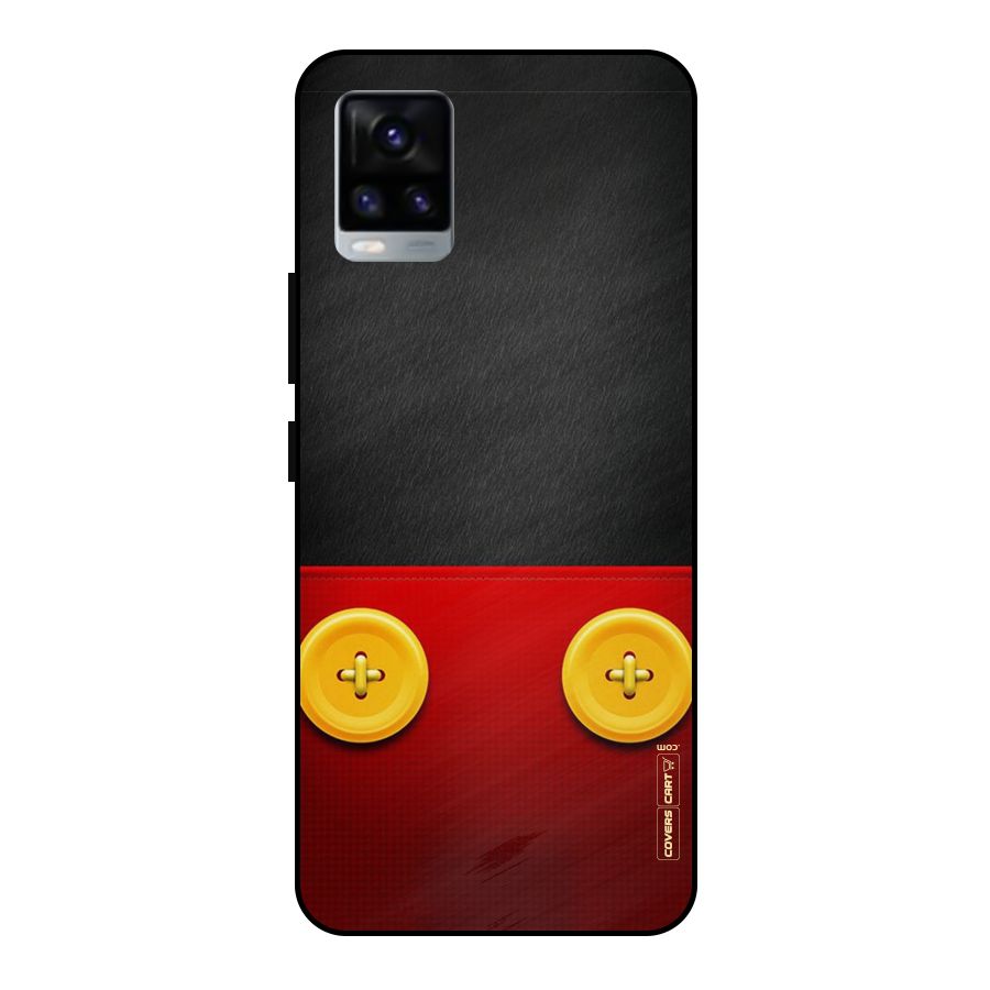 Yellow Button Metal Back Case for Vivo V20 2021
