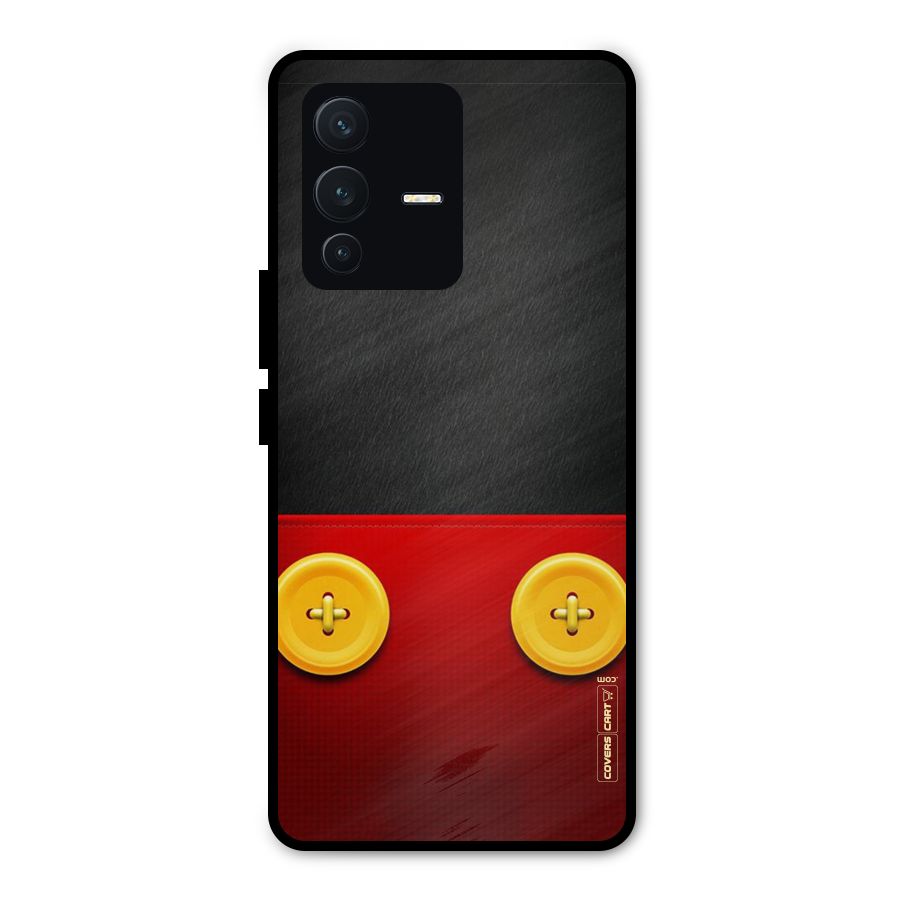 Yellow Button Metal Back Case for Vivo V23 Pro