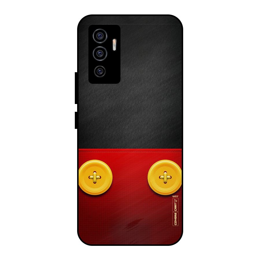 Yellow Button Metal Back Case for Vivo V23e