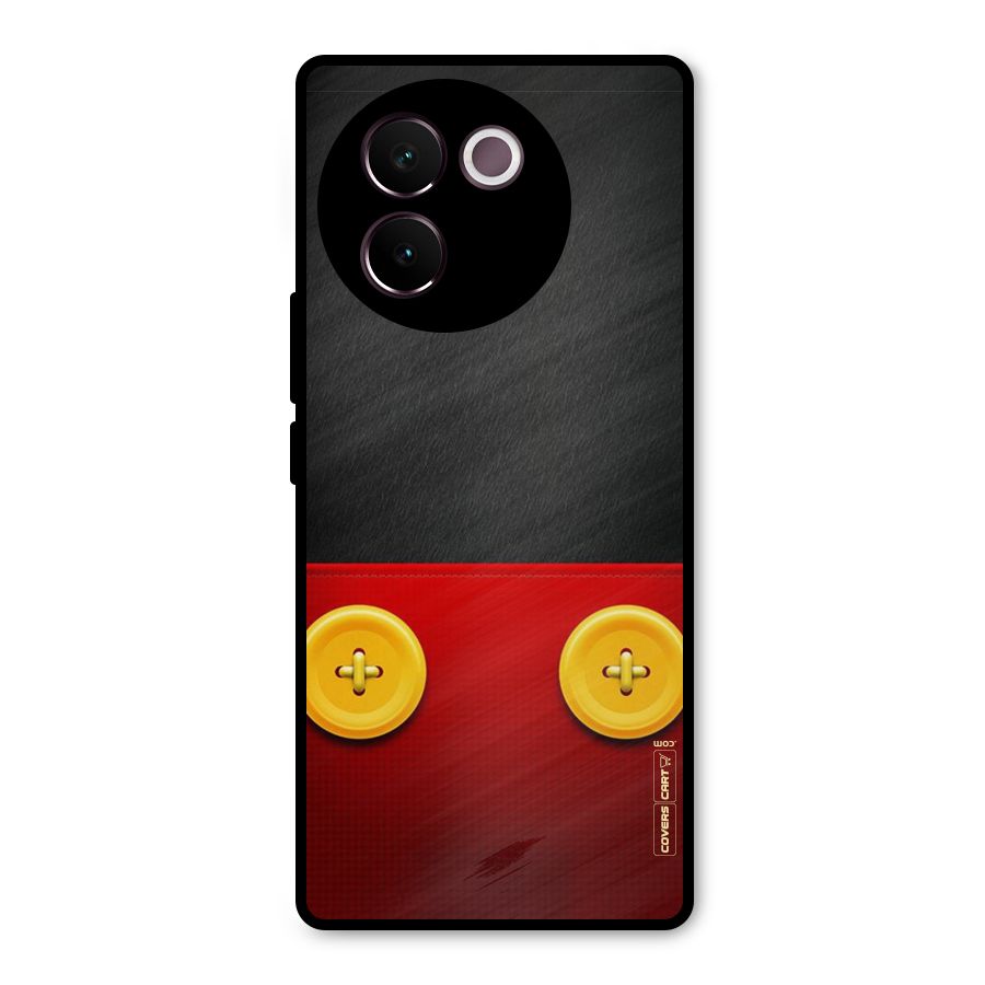 Yellow Button Metal Back Case for Vivo V30e