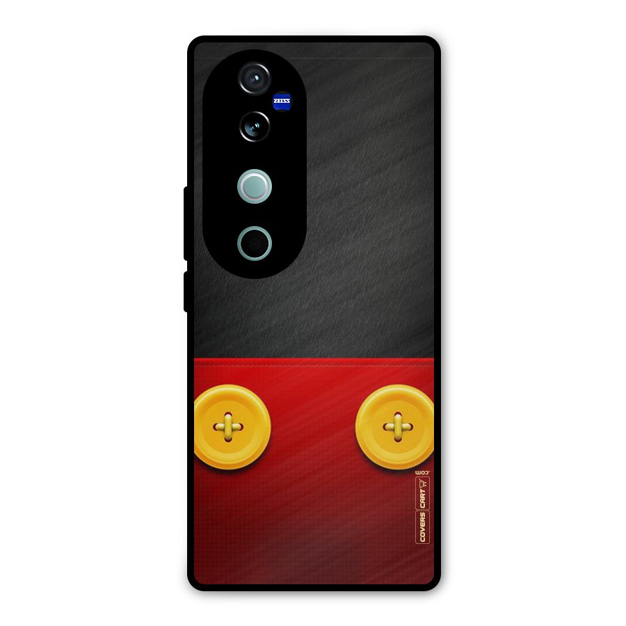 Yellow Button Metal Back Case for Vivo V40 Pro