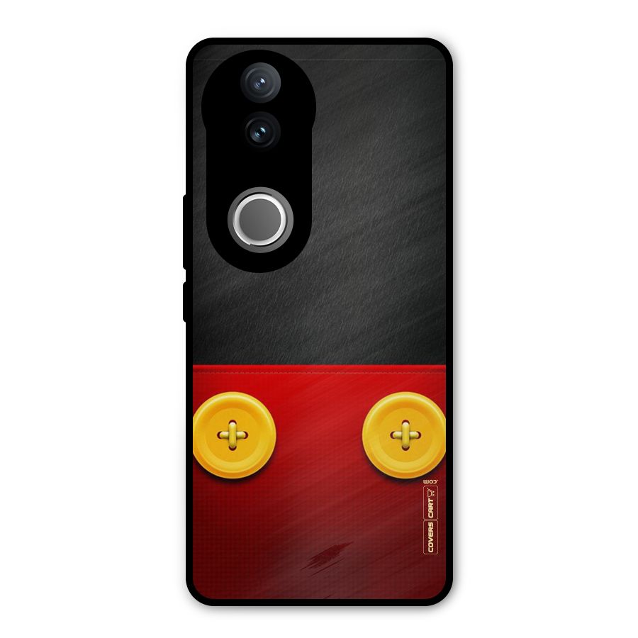 Yellow Button Metal Back Case for Vivo V50e