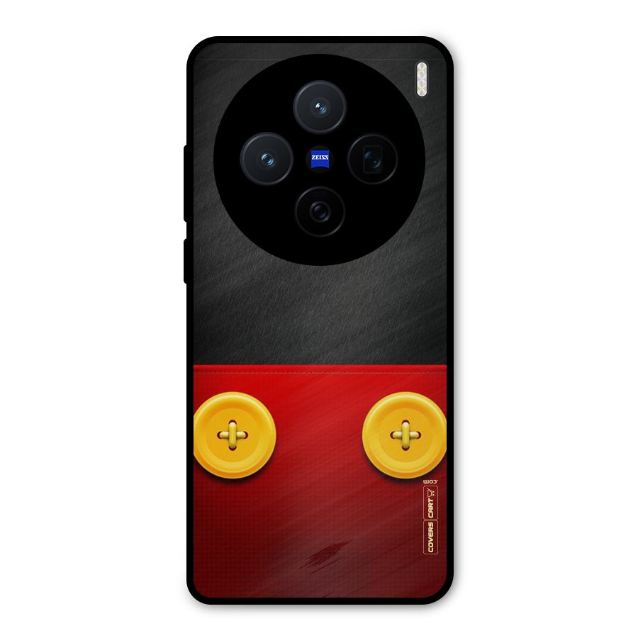 Yellow Button Metal Back Case for Vivo X200
