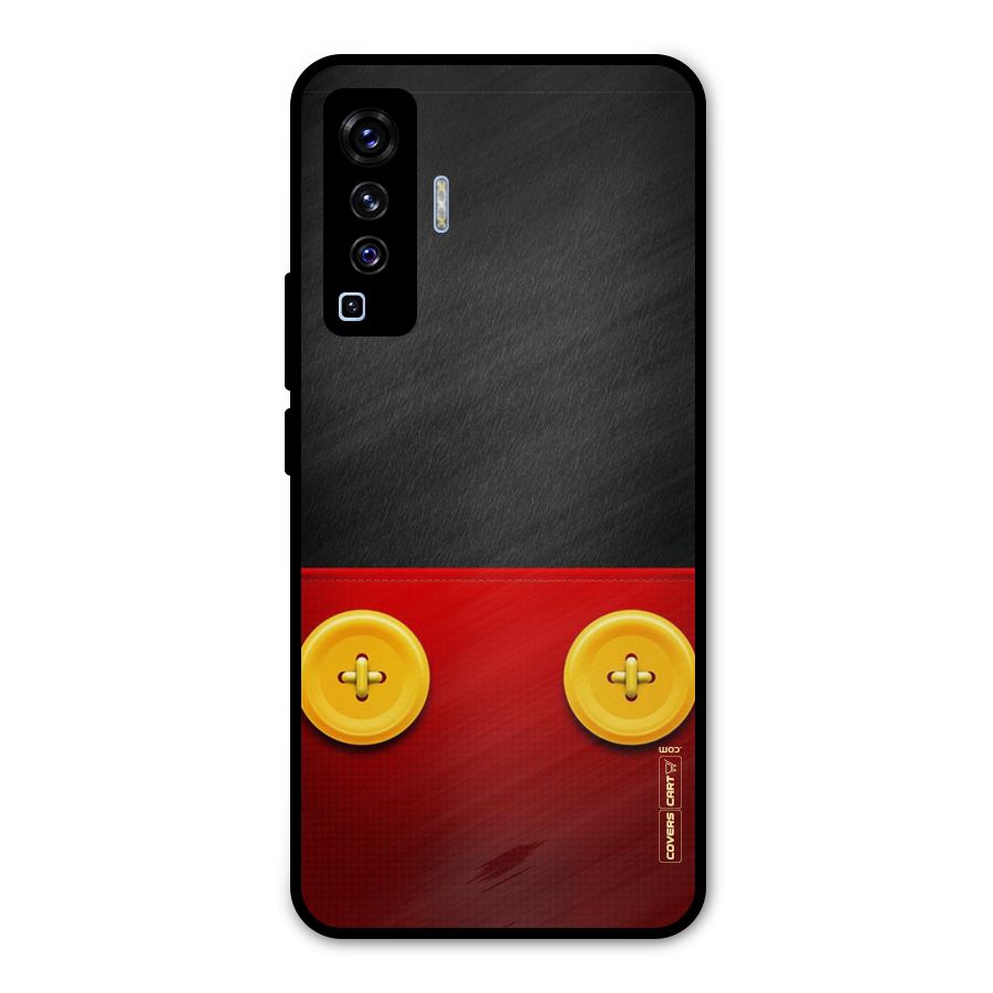 Yellow Button Metal Back Case for Vivo X50