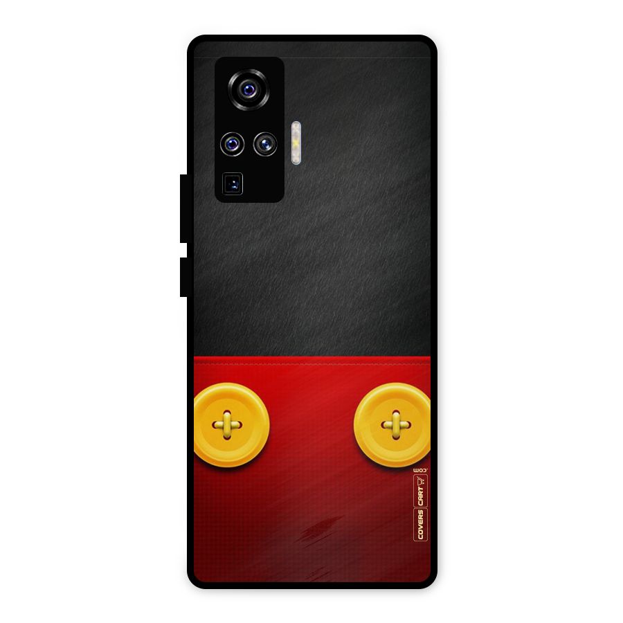 Yellow Button Metal Back Case for Vivo X50 Pro