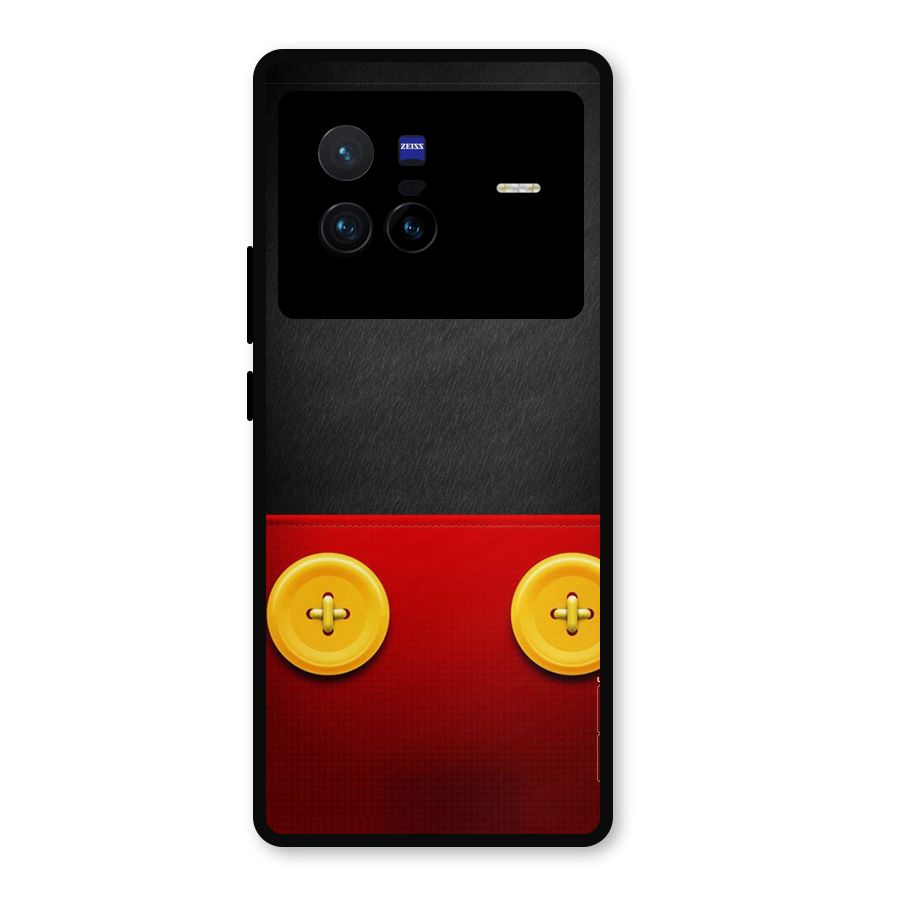 Yellow Button Metal Back Case for Vivo X80