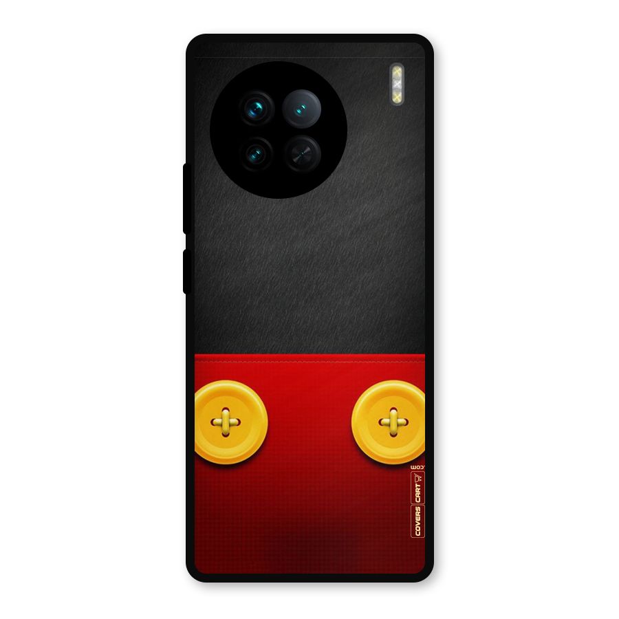 Yellow Button Metal Back Case for Vivo X90