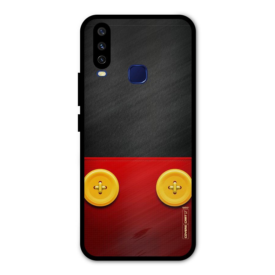 Yellow Button Metal Back Case for Vivo Y15