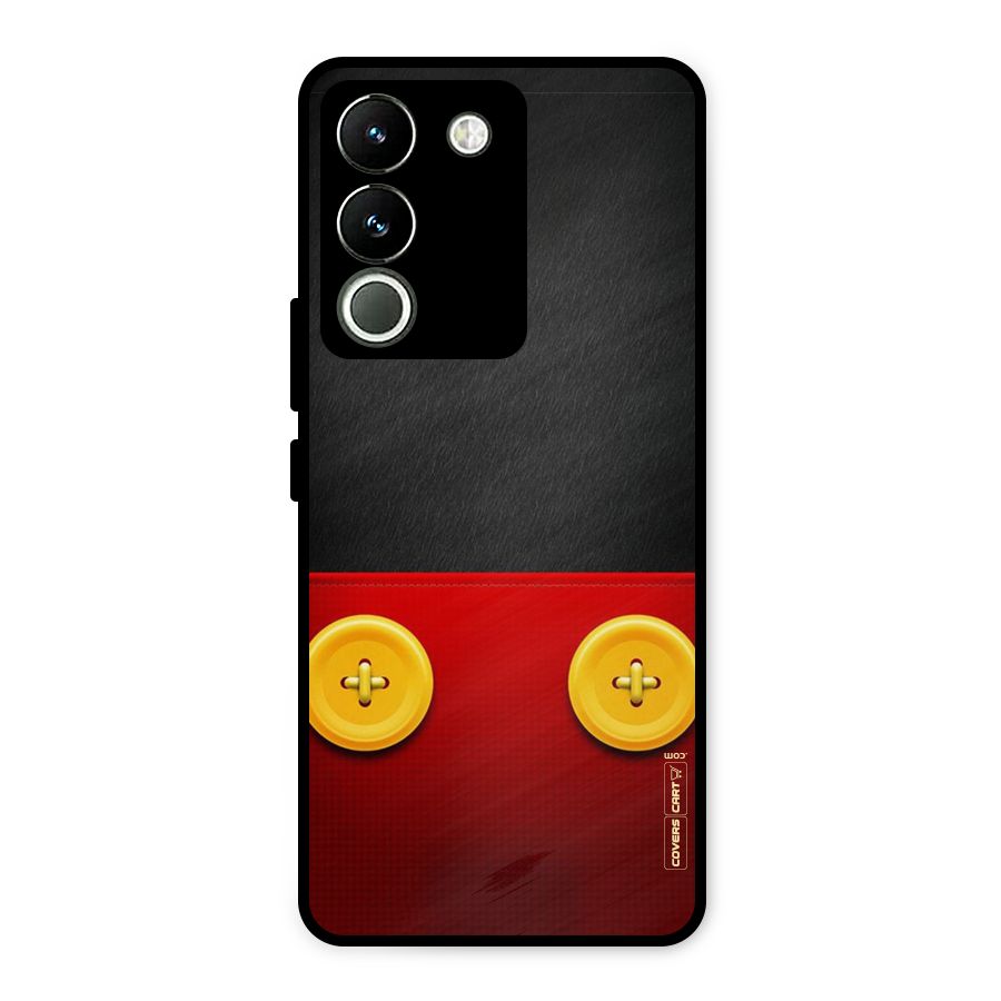 Yellow Button Metal Back Case for Vivo Y200