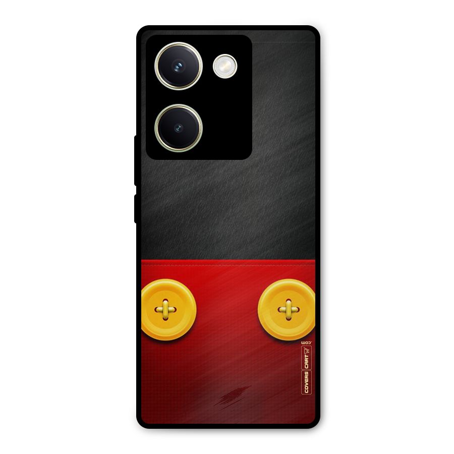 Yellow Button Metal Back Case for Vivo Y200 Pro
