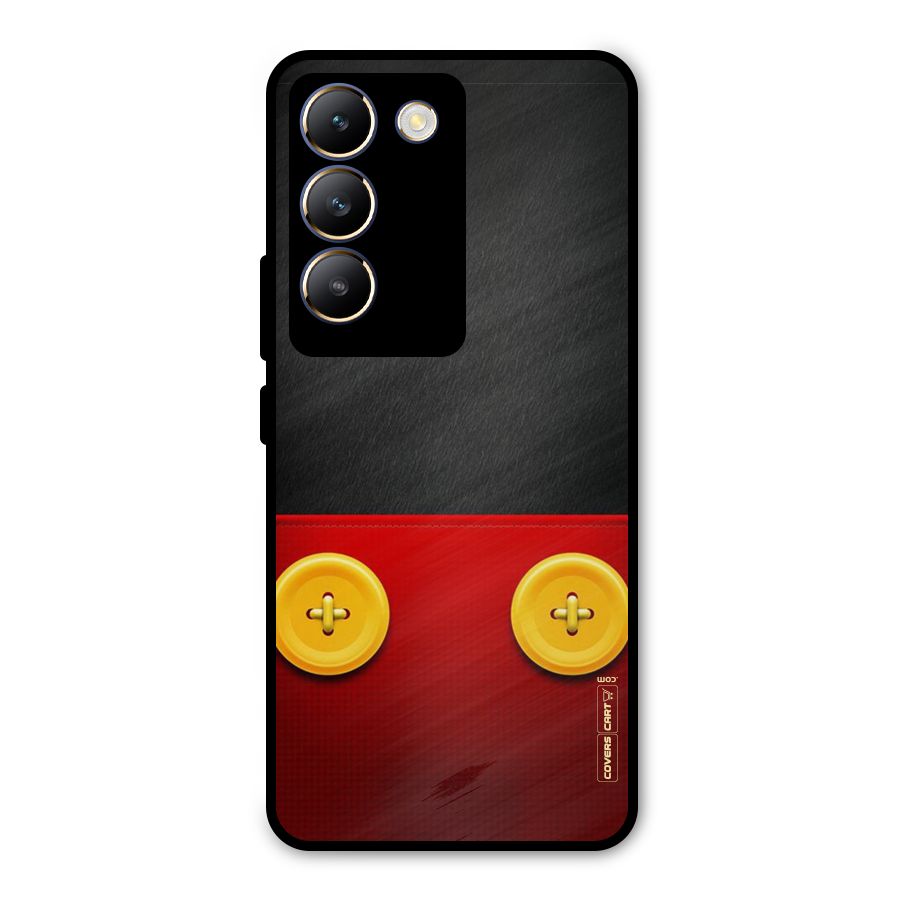 Yellow Button Metal Back Case for Vivo Y200e
