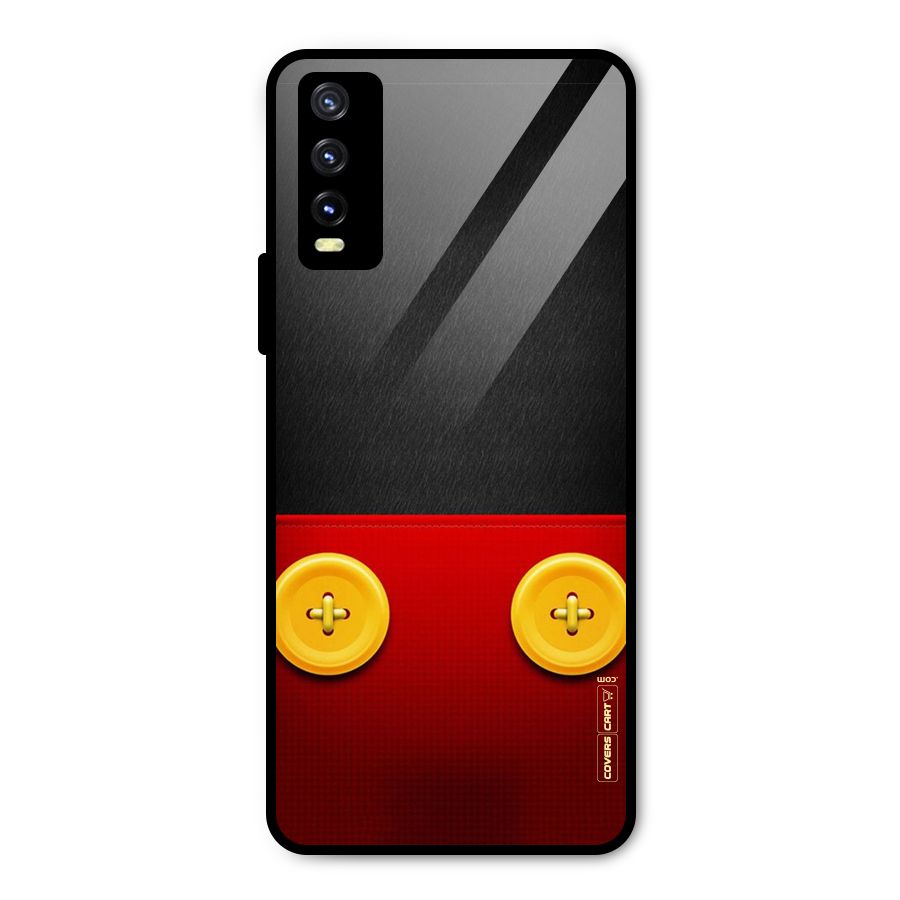 Yellow Button Metal Back Case for Vivo Y20 2021