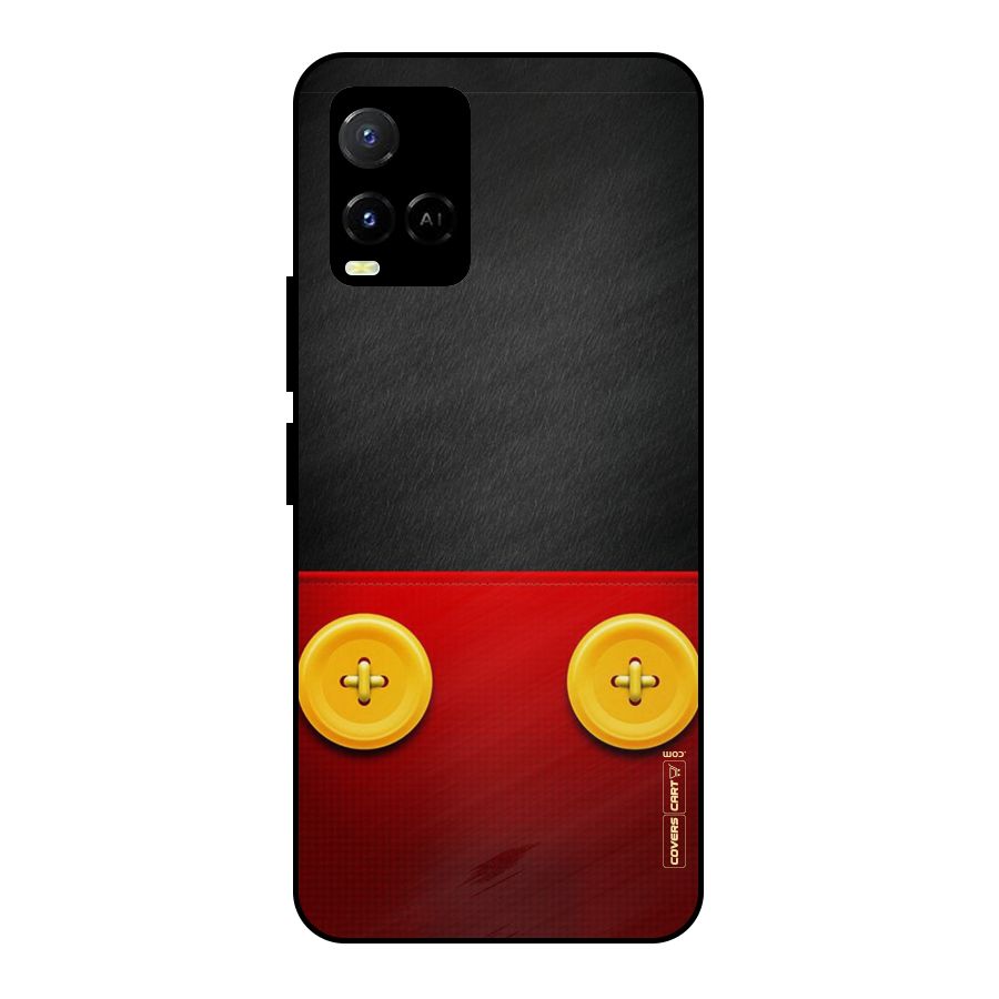 Yellow Button Metal Back Case for Vivo Y21