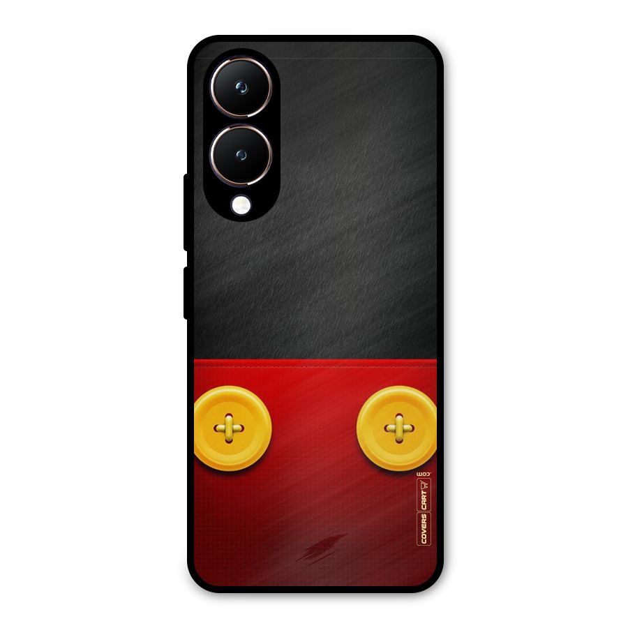 Yellow Button Metal Back Case for Vivo Y28