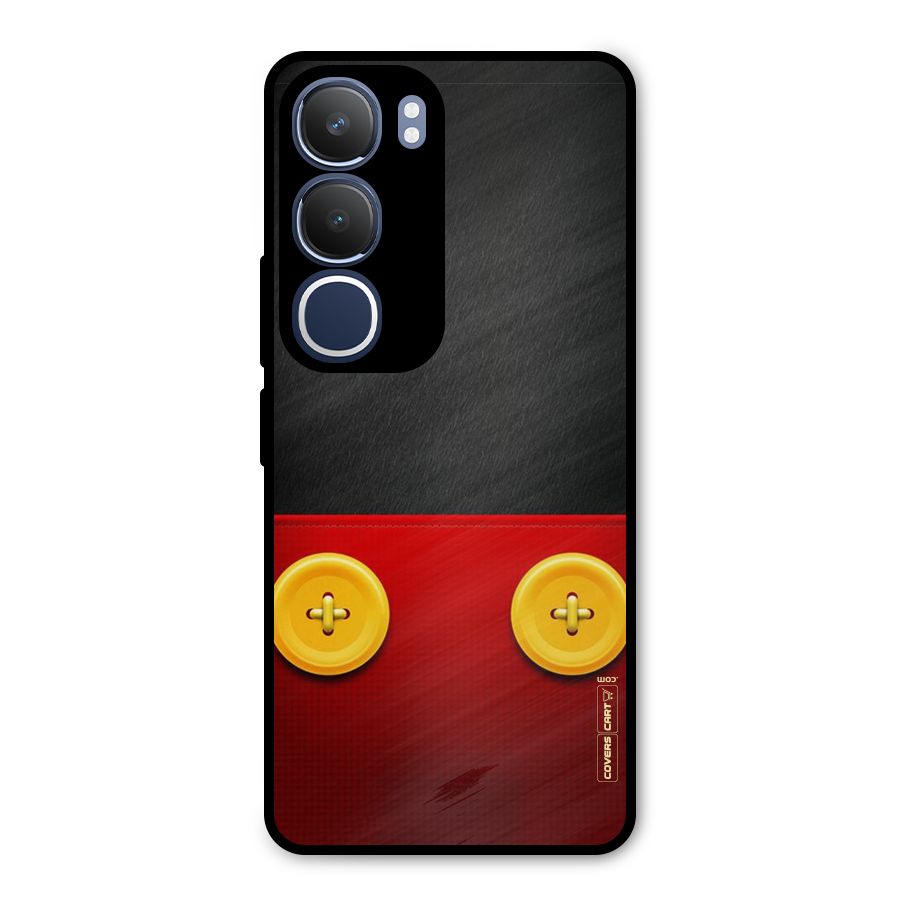 Yellow Button Metal Back Case for Vivo Y29