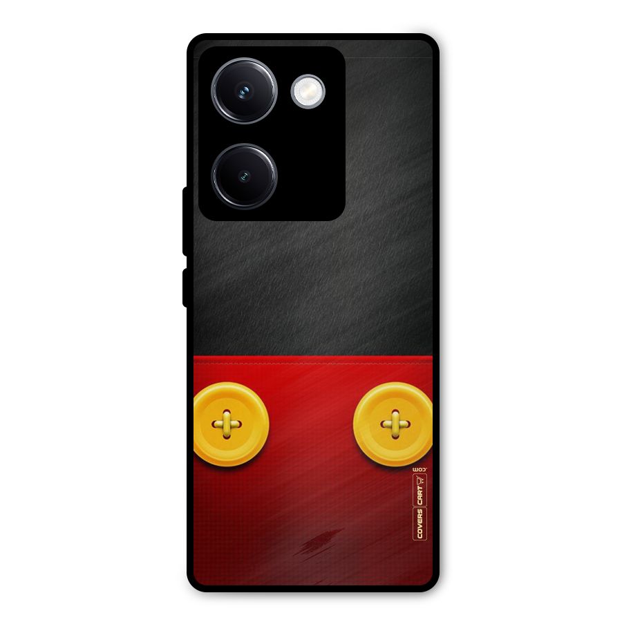 Yellow Button Metal Back Case for Vivo Y300 Plus