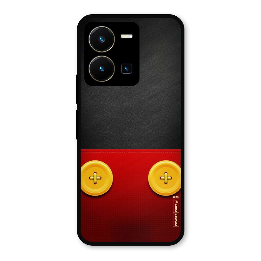 Yellow Button Metal Back Case for Vivo Y35