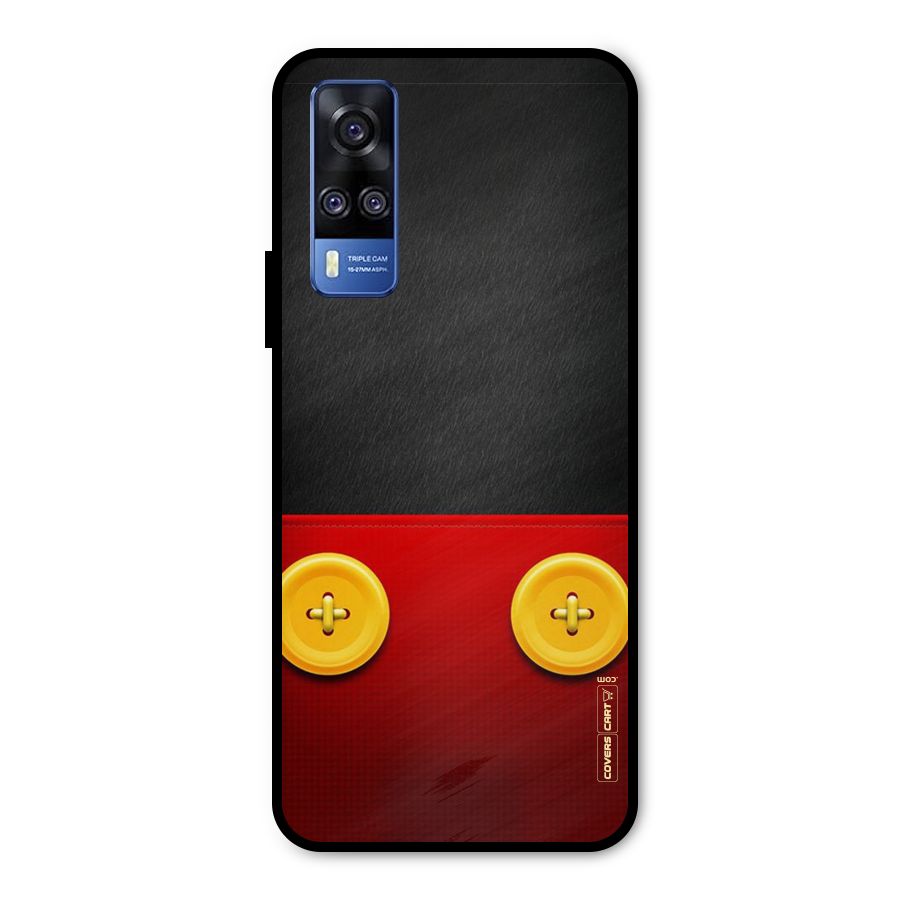 Yellow Button Metal Back Case for Vivo Y51A
