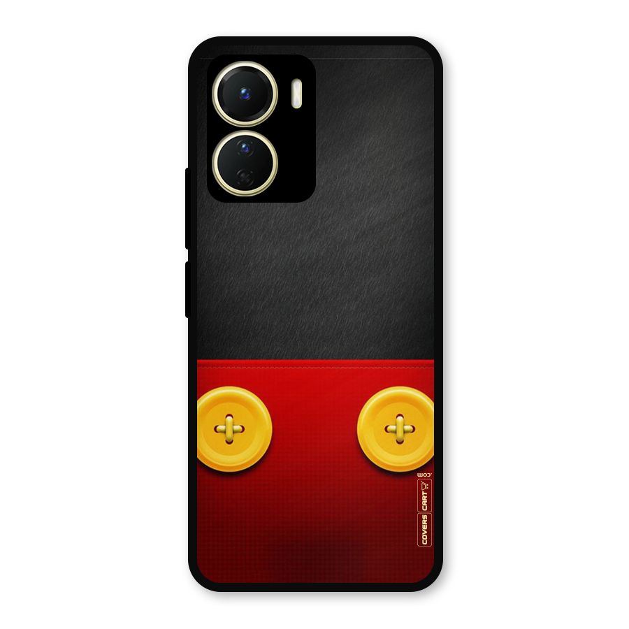 Yellow Button Metal Back Case for Vivo Y56