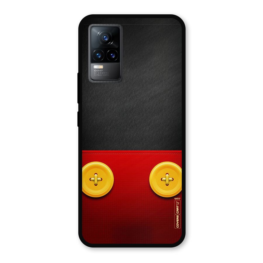 Yellow Button Metal Back Case for Vivo Y73